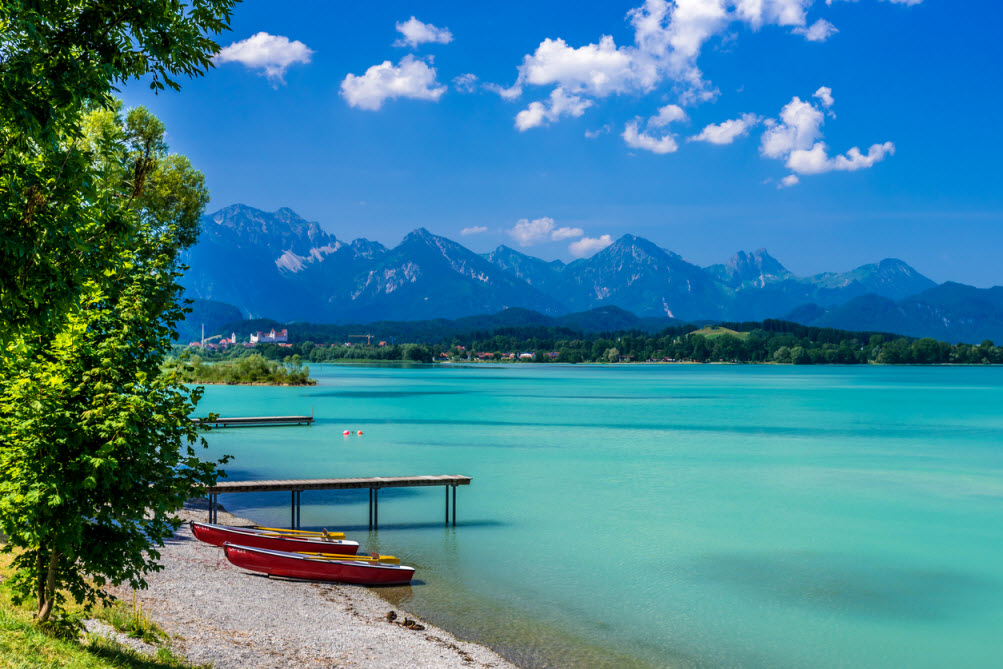 Blick auf den Forggensee im Allgäu