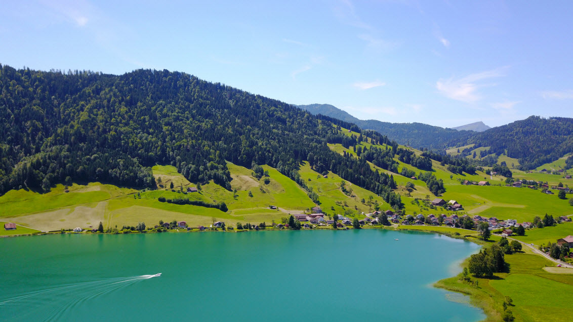 Aussicht auf den Ägerisee in der Schweiz