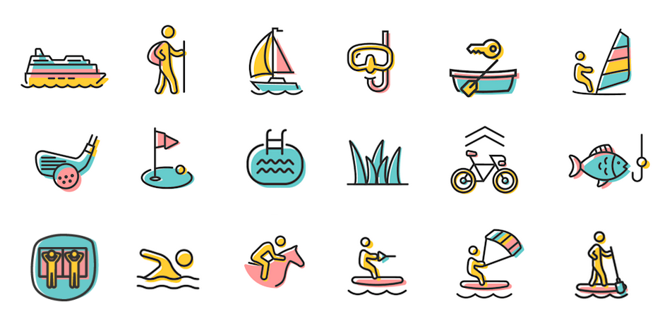 llustration der Aktivitäten in & am Zeller See