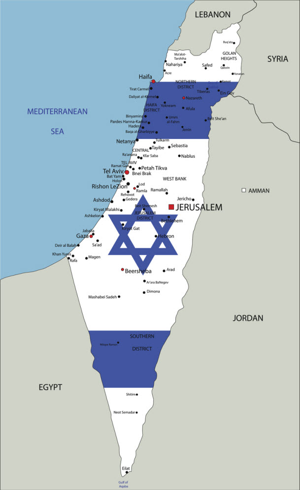 Wassertemperatur-Karte von Israel